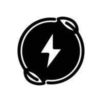 eco electricity solid icon design good for website and mobile app vector