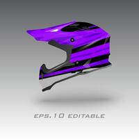 Motocross helmet livery wrap design vector