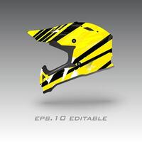 Motocross bike helmet wrap design eps.10 vector