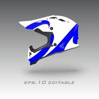 Motocross helmet livery wrap design vector