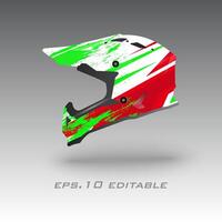 Motocross helmet livery wrap design vector