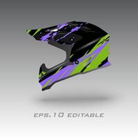 motocross bicicleta casco envolver diseño eps.10 vector