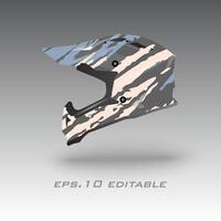 Motocross bike helmet wrap design eps.10 vector