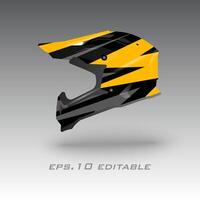 Motocross bike helmet wrap design eps.10 vector