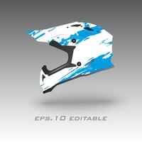 Motocross helmet livery wrap design vector