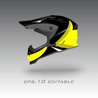 motocross bicicleta casco envolver diseño eps.10 vector