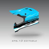 Motocross helmet livery wrap design vector