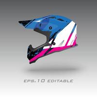 Motocross helmet livery wrap design vector