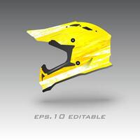 Motocross helmet livery wrap design vector