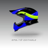 Motocross bike helmet wrap design eps.10 vector