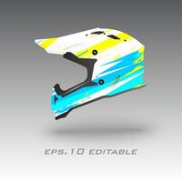 Motocross helmet livery wrap design vector