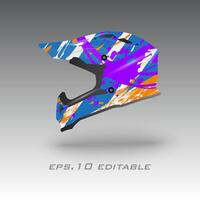 Motocross bike helmet wrap design eps.10 vector