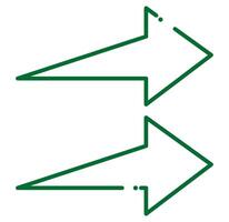 Pro direction symbol pair in green vector