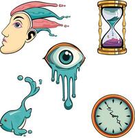 A Set of Surrealist Elements Illustration vector