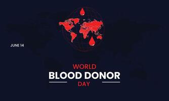 mundo sangre donante día antecedentes con sangre gota. 14 junio. vector