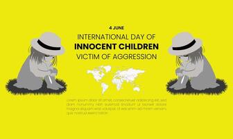 International Day of Innocent Children Victims of Aggression. Template for background, banner, card, poster. vector