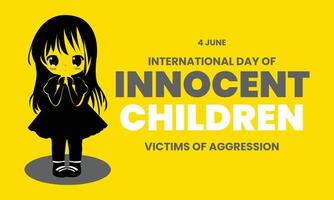 International Day of Innocent Children Victims of Aggression. Template for background, banner, card, poster. vector