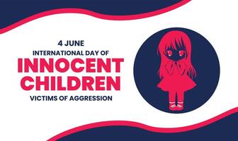 International Day of Innocent Children Victims of Aggression. Template for background, banner, card, poster. vector