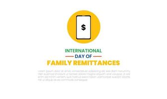 International Day of Family Remittances, held on 16 June. vector