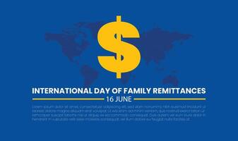 International Day of Family Remittances, held on 16 June. vector