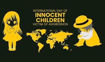 International Day of Innocent Children Victims of Aggression. Template for background, banner, card, poster. vector