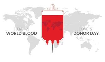 mundo sangre donante día antecedentes con sangre gota. 14 junio. vector