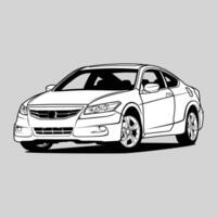 Black and White view car illustration for conceptual design vector