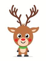 Deer, raindeer. Flat illustration. Isolated on white background vector