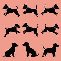 Dog Breed in Different Poses vector