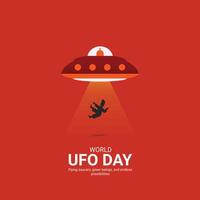 World ufo day creative ads.World ufo day design, july 2, illustration on night galaxy gradient color background design vector