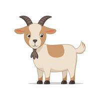 A white goat cartoon character illustration vector