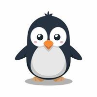 A penguin bird cute happy cartoon wildlife mascot character white background vector