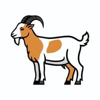 A white goat cartoon character illustration vector