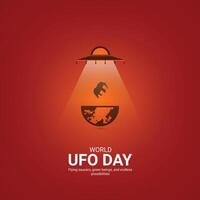 World ufo day creative ads.World ufo day design, july 2, illustration on night galaxy gradient color background design vector