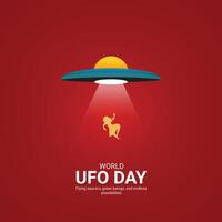 World ufo day creative ads.World ufo day design, july 2, illustration on night galaxy gradient color background design vector