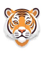 Cute tiger - cartoon animal character. illustration in flat style isolated on gray background. vector