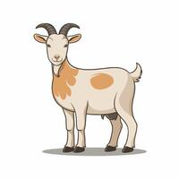 A white goat cartoon character illustration vector