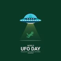 World ufo day creative ads.World ufo day design, july 2, illustration on night galaxy gradient color background design vector