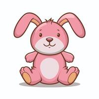 Cute cartoon rabbits. Funny furry gray hares, Easter bunnies standing, sitting, running, jumping, sleeping. Set of flat cartoon illustrations isolated on white background vector