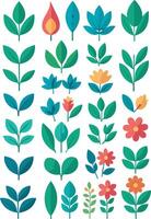 casa plantas hogar decoración ilustración colocar. dibujos animados en conserva verde plantas flores recopilación, plantas de interior en arcilla maceta, colgando decorativo vector