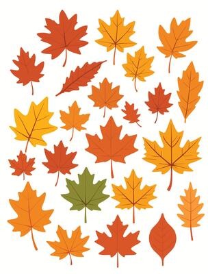 maple leaf silhouettes on the white background