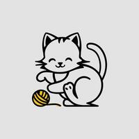 linda y gracioso gatos garabatear colocar. dibujos animados gato o gatito caracteres diseño colección con plano color en diferente posa vector
