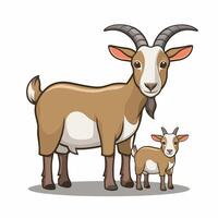 A white goat cartoon character illustration vector