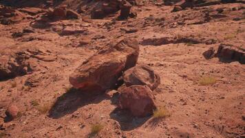 sten bildning mitt i öken- video