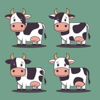 Cute cow. Sticker for social networks, graphic element for website. Animals, mammal, fauna and nature, farming and agriculture. Toy and mascot for children. Cartoon flat illustration vector