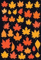 maple leaf silhouettes on the white background vector