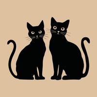 linda y gracioso gatos garabatear colocar. dibujos animados gato o gatito caracteres diseño colección con plano color en diferente posa vector