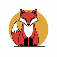Cute cartoon fox. Funny red fox collection. Emotion little animal. Cartoon animal character design. Flat illustration isolated on white background. vector