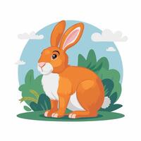 Cute cartoon rabbits. Funny furry gray hares, Easter bunnies standing, sitting, running, jumping, sleeping. Set of flat cartoon illustrations isolated on white background vector