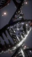 dubbele spiraalvormige structuur van close-up animatie van DNA-streng video